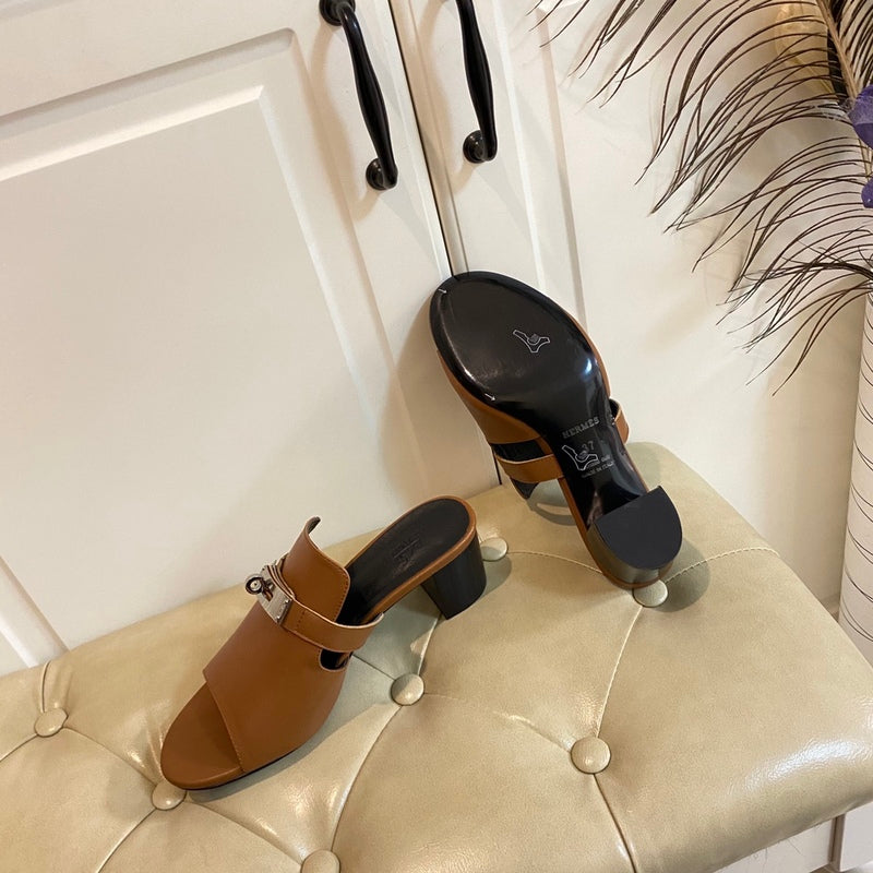 Hermes Blossom Mule Red