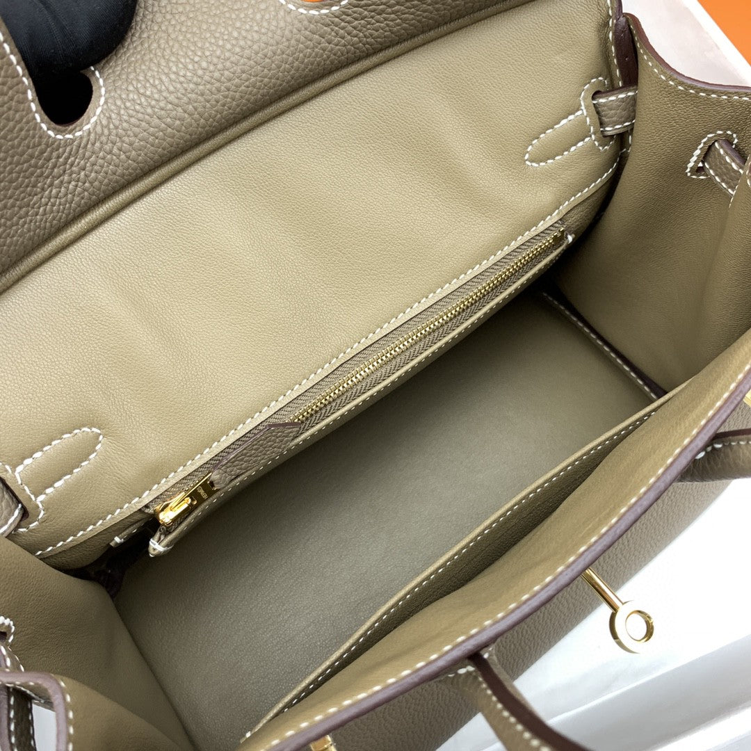 Hermes Birkin 25 Nata Swift Gold Hardware Brown