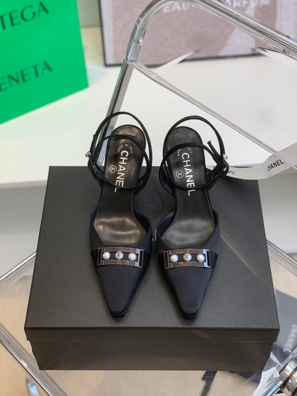 Chanel Sling Back Black