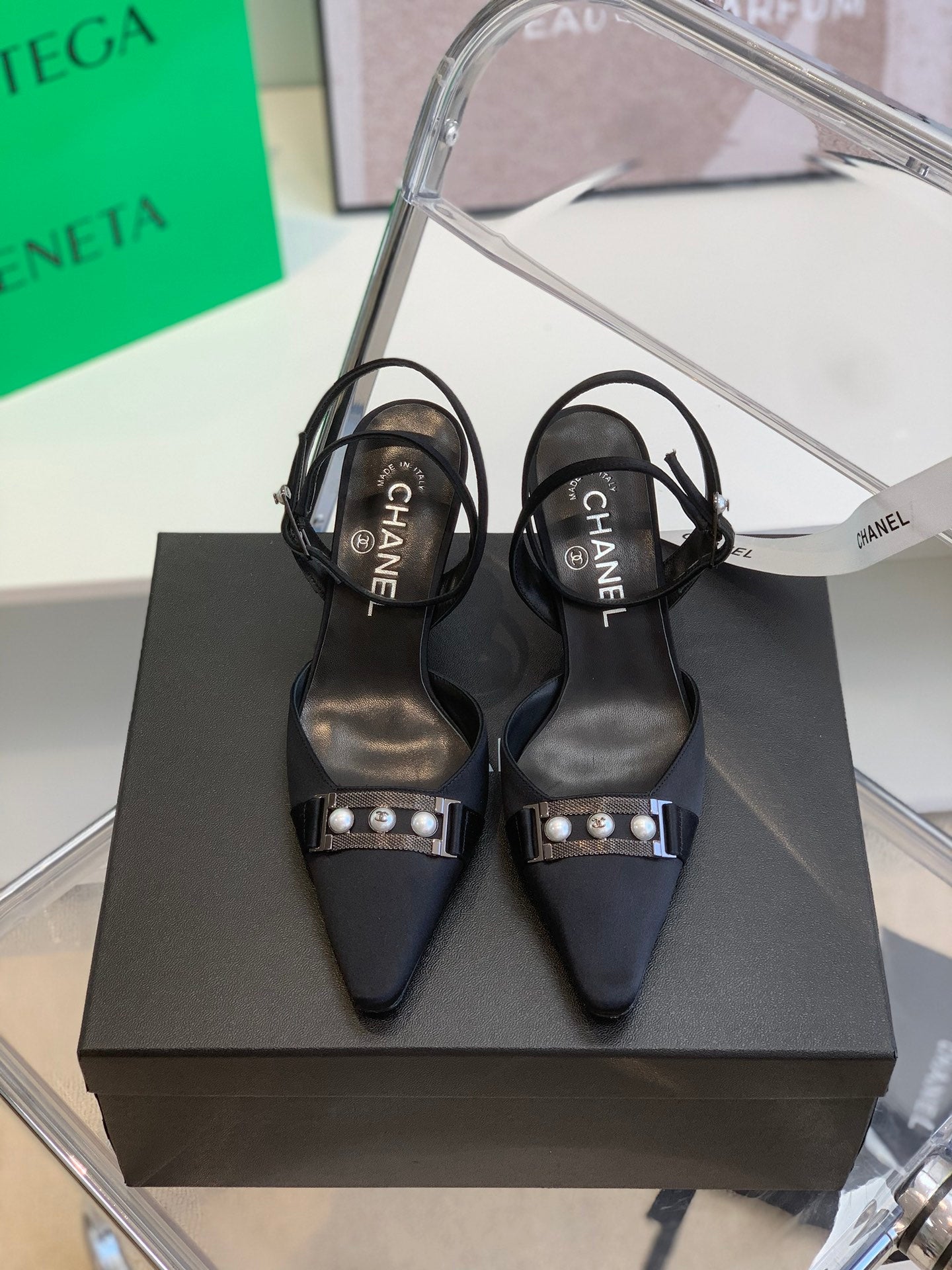 Chanel Sling Back Black
