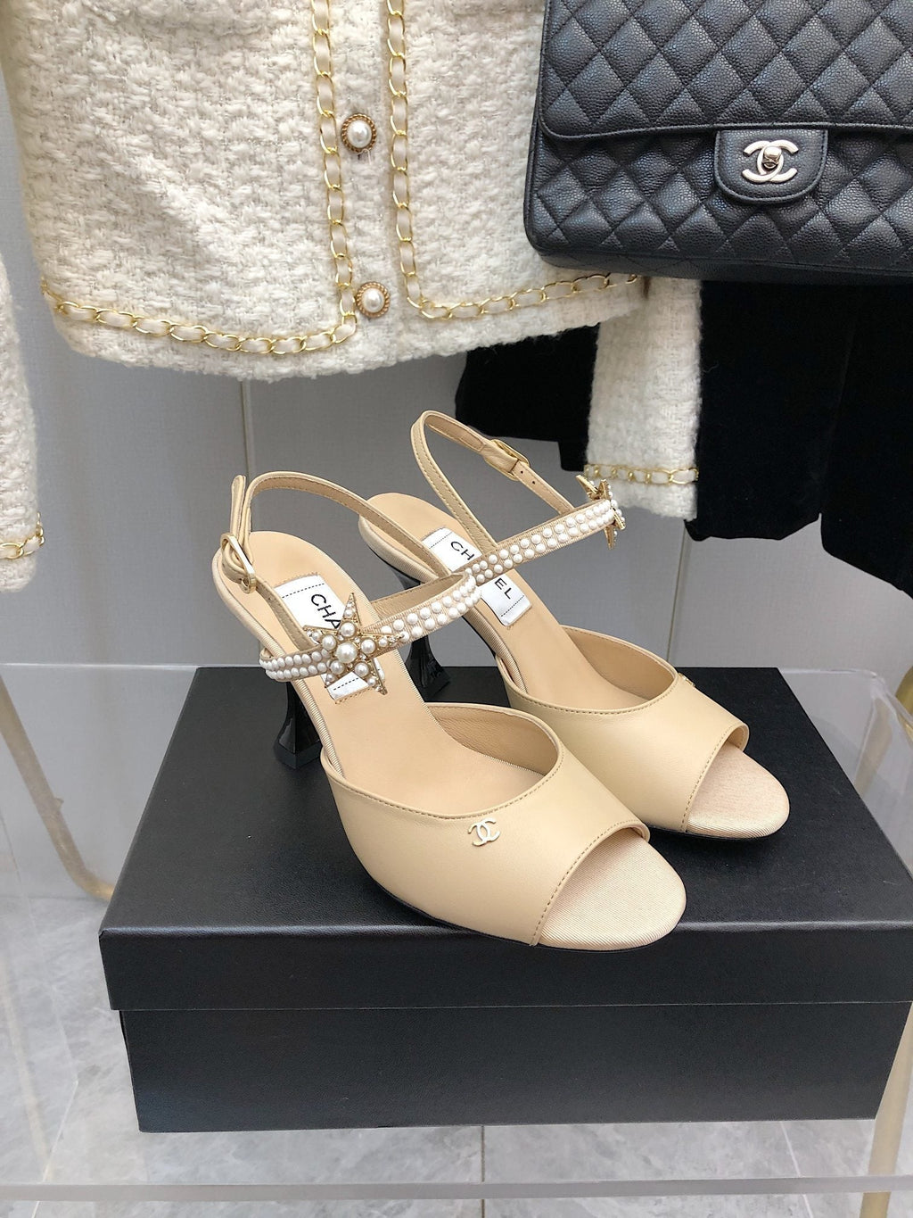 Chanel Open Shoes Beige