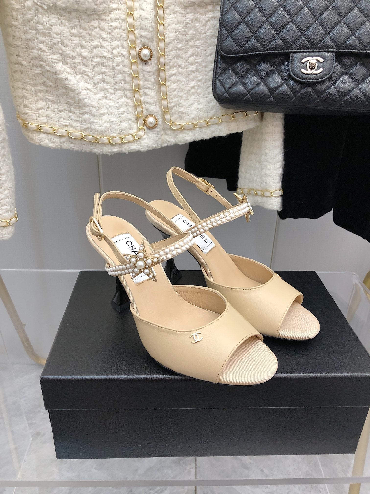 Chanel Open Shoes Beige