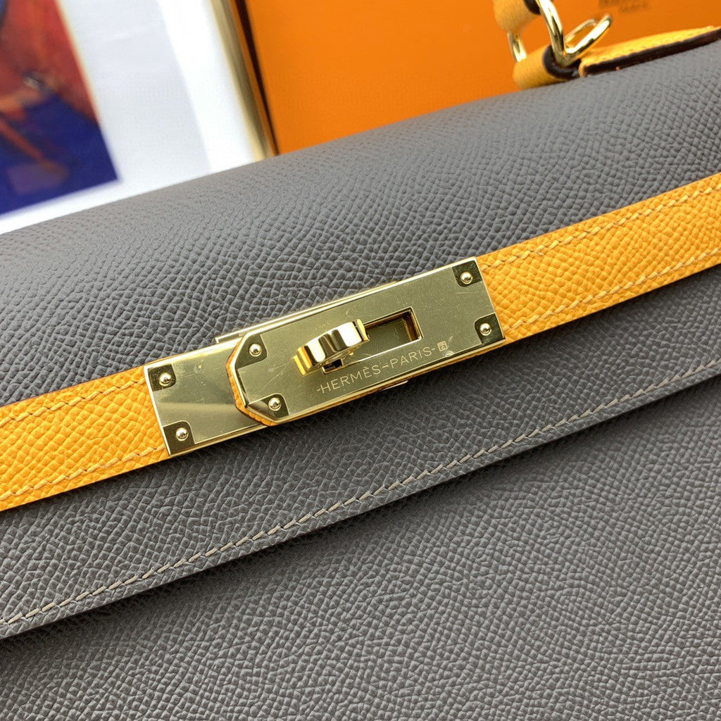 Hermes Kelly 28 Togo Gold Hardware Dark Brown