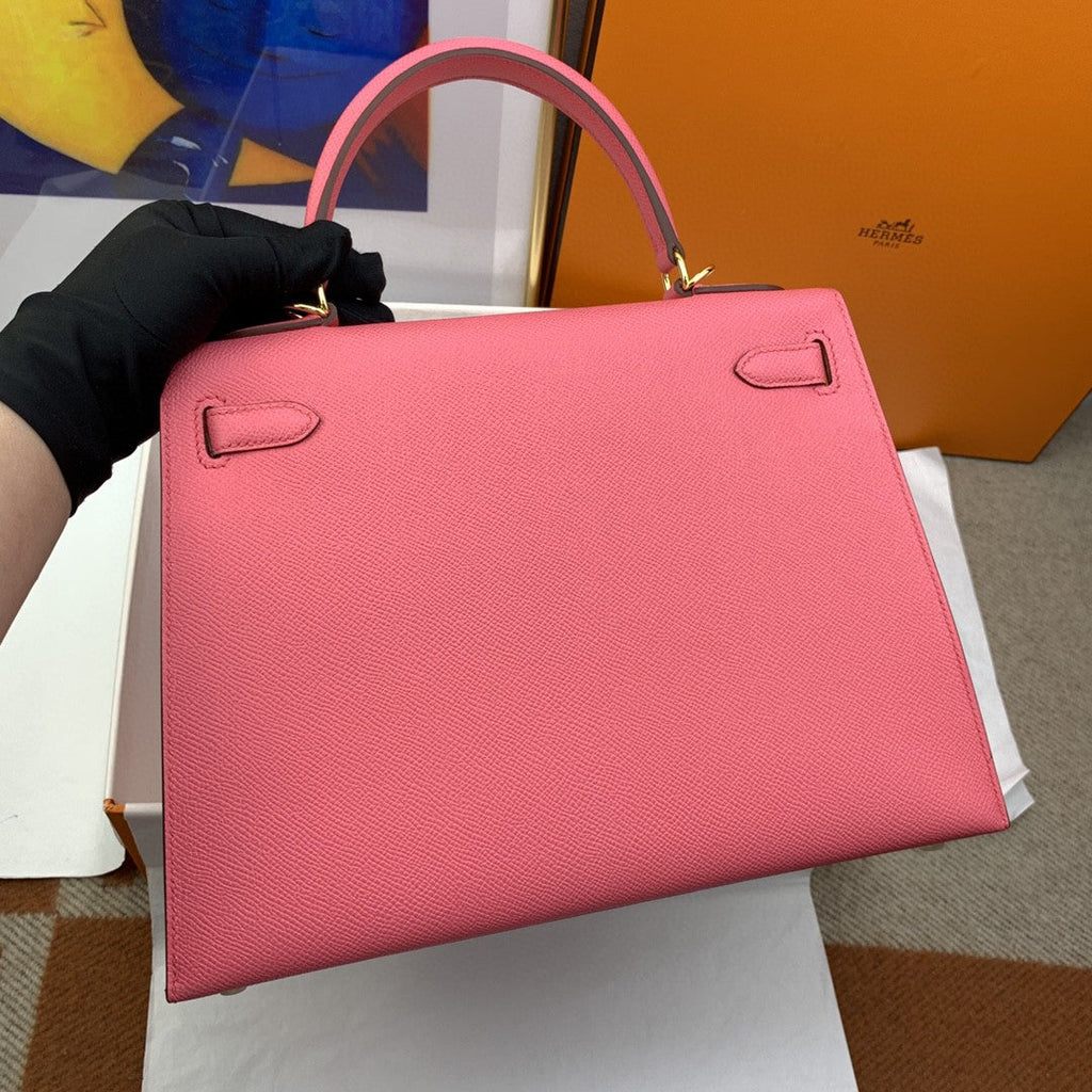 Hermes Kelly 28 Togo Gold Hardware Pink