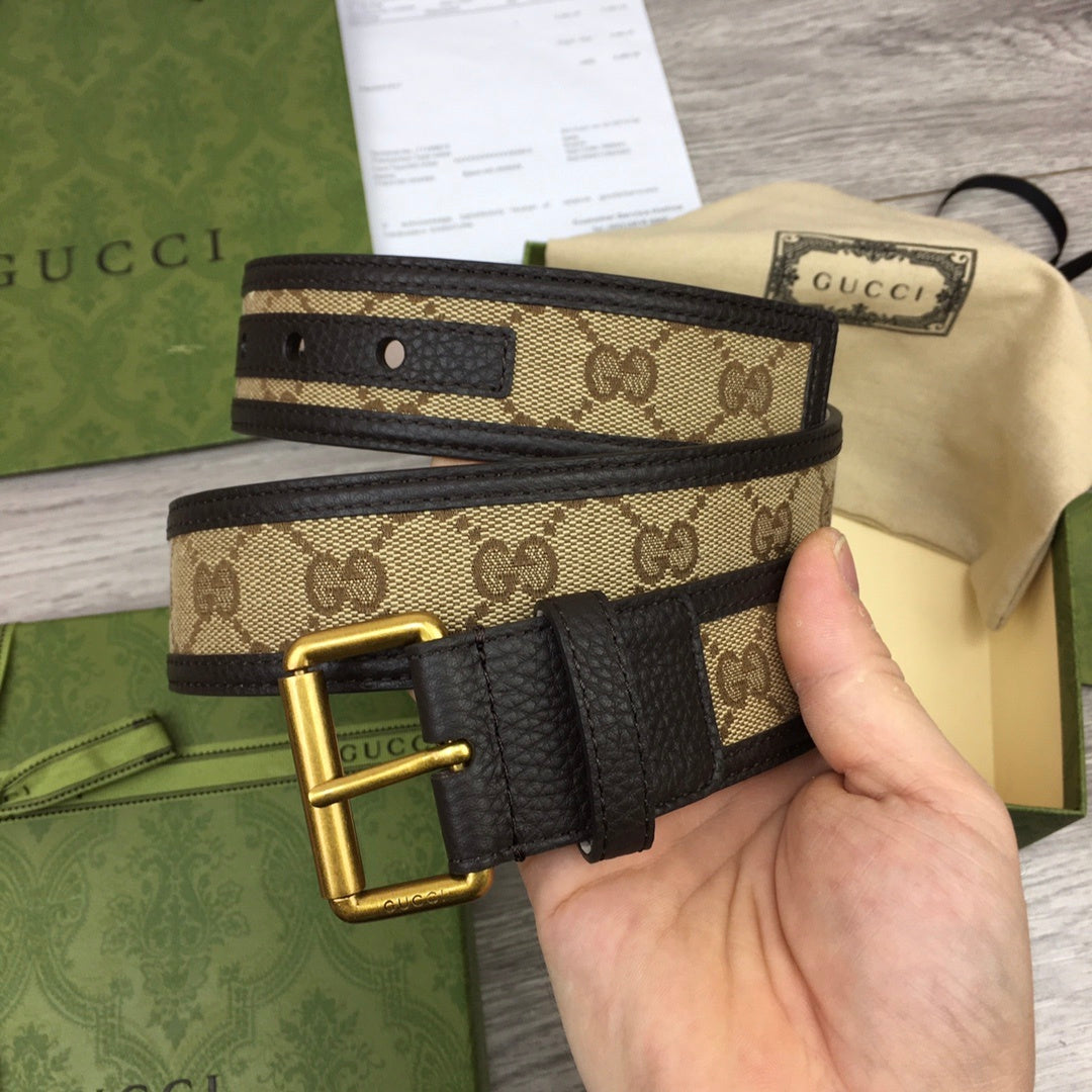 Gucci Belt With Square Buckle Brown