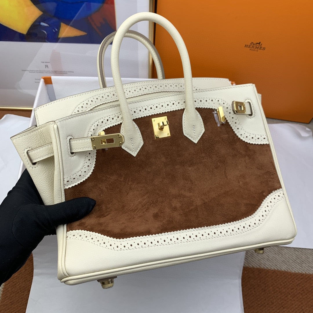 Hermes Birkin 25 Nata Swift Gold Hardware Bi Color