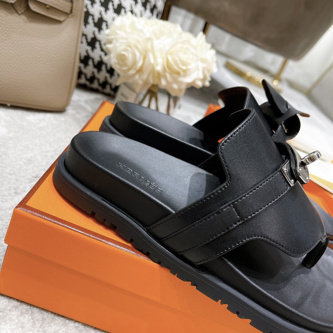 Hermes Elixir Sandal Black