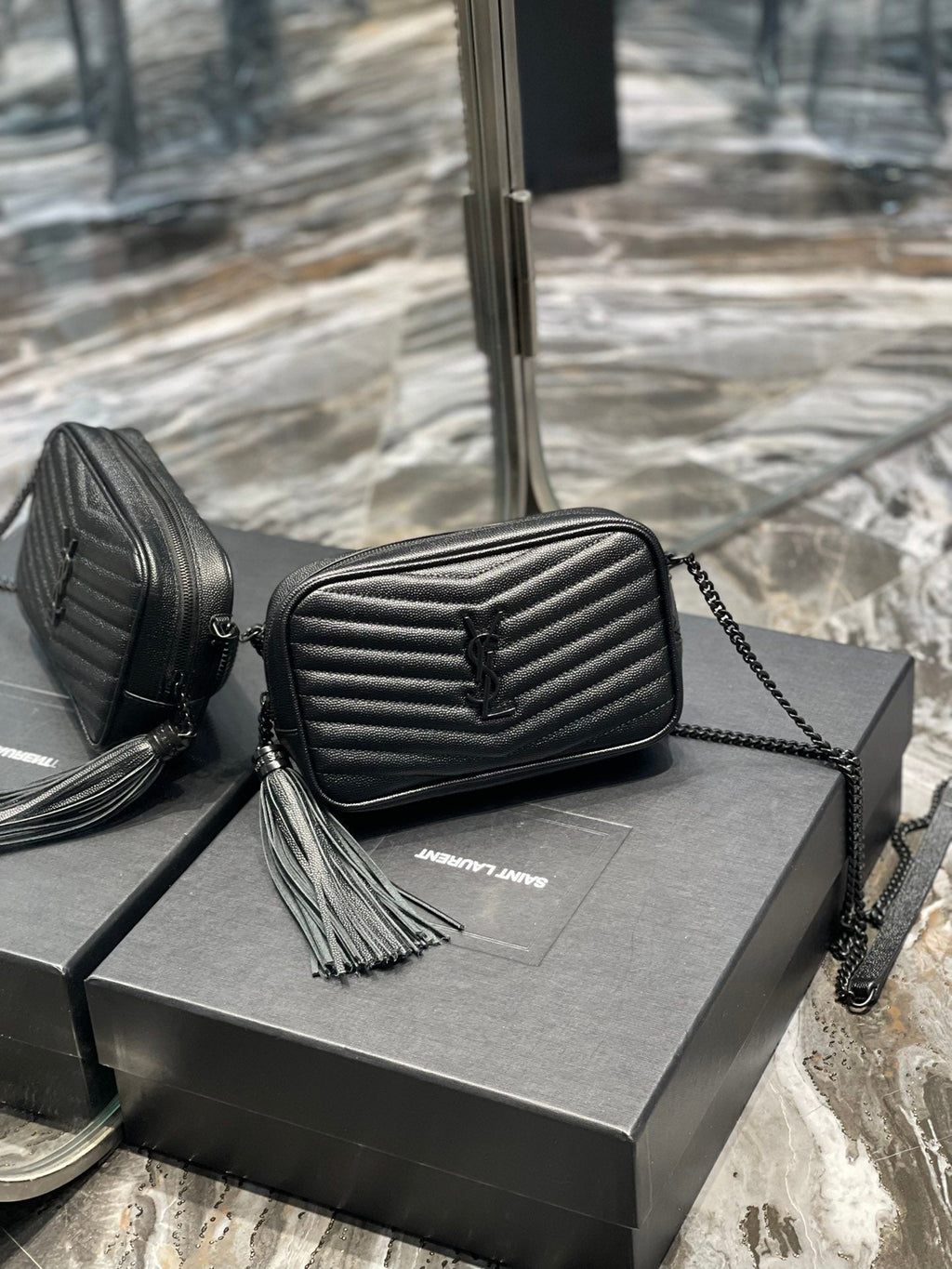 Saint Laurent Lou Mini Bag With Black Hardware 18cm