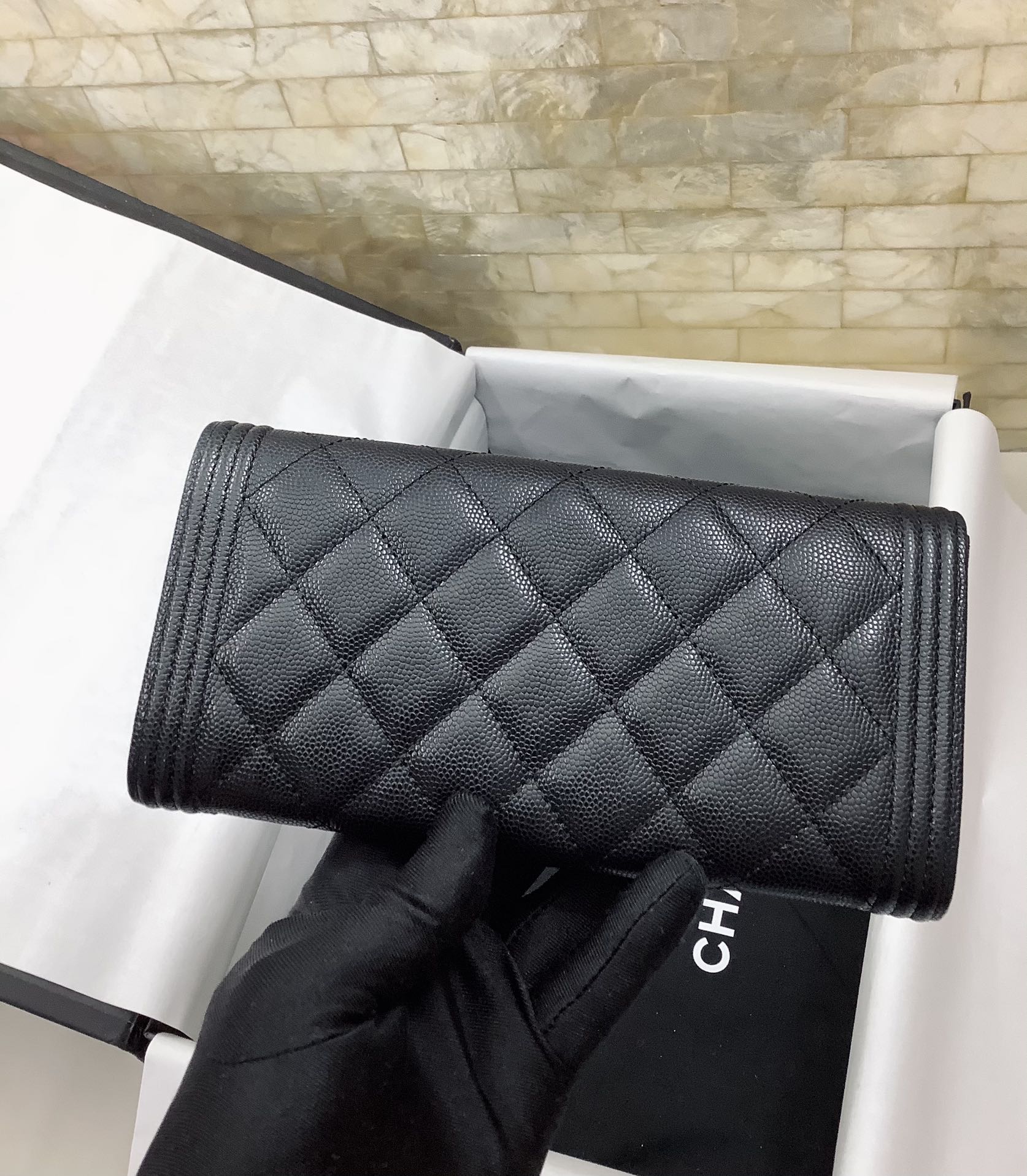 CO-CO Chanel Long Flap Wallet With Gold Hardware 20cm