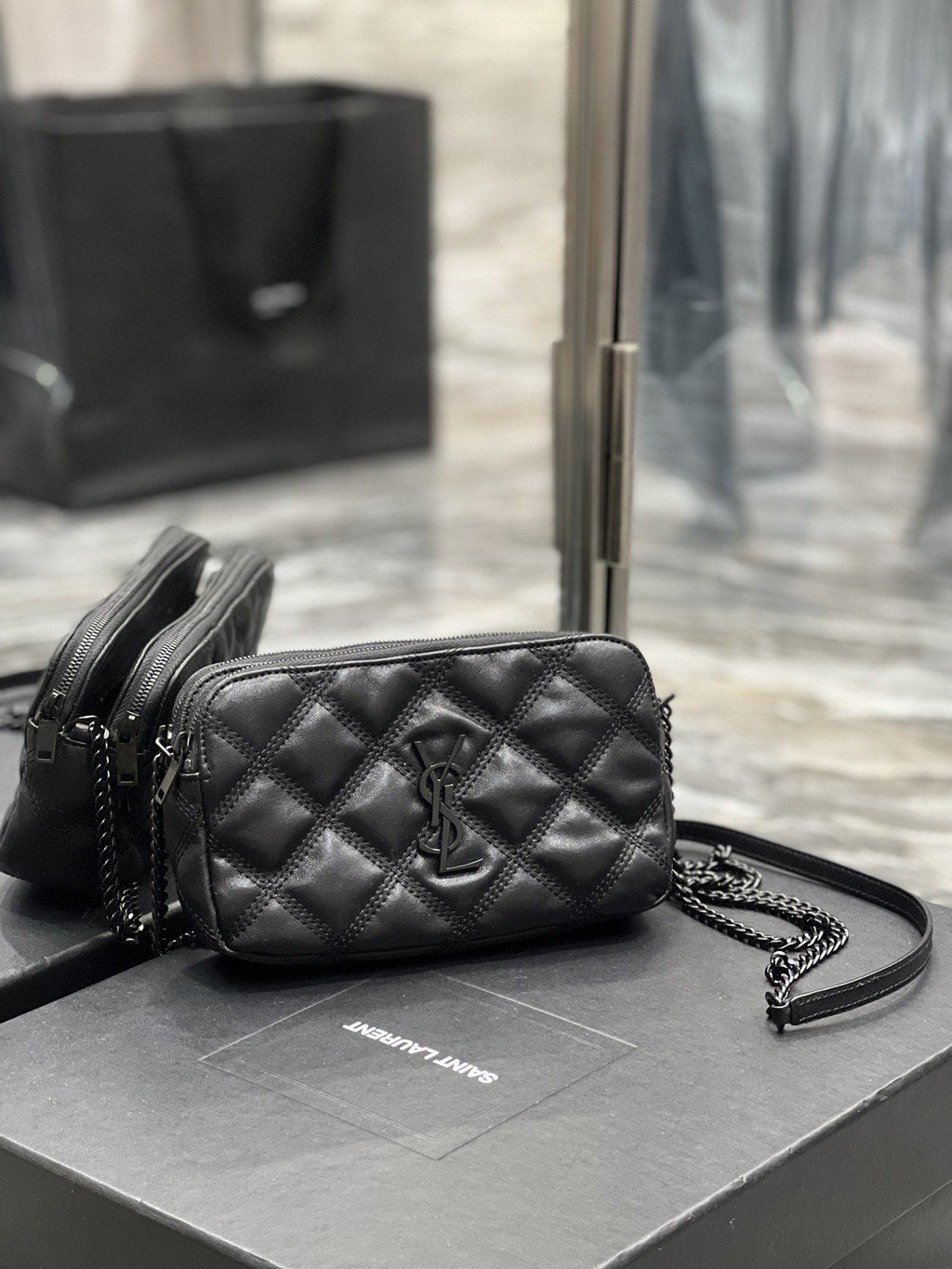 Saint Laurent Becky Double-Zip Pouch 19cm