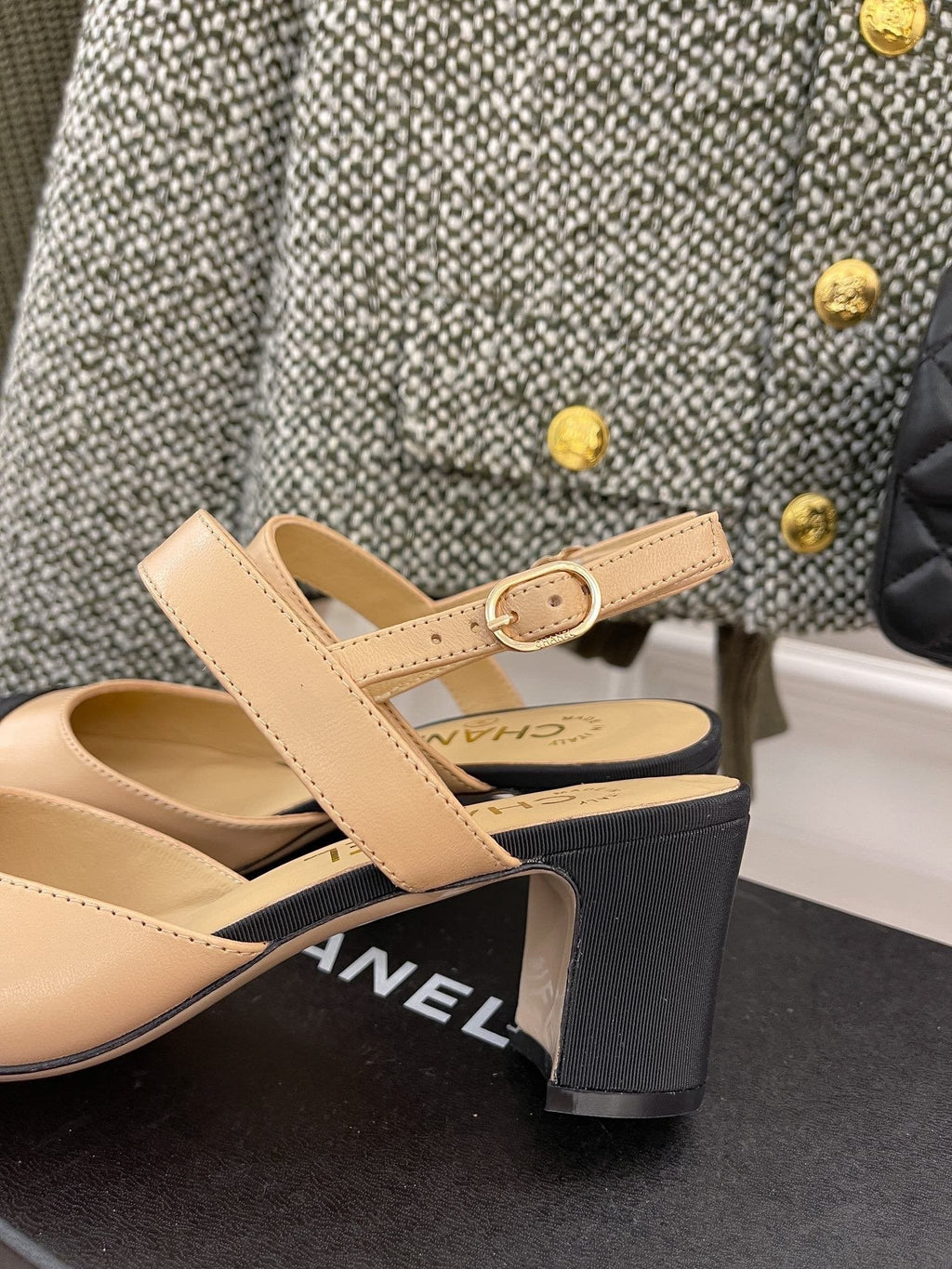 Chanel Sling Back Beige