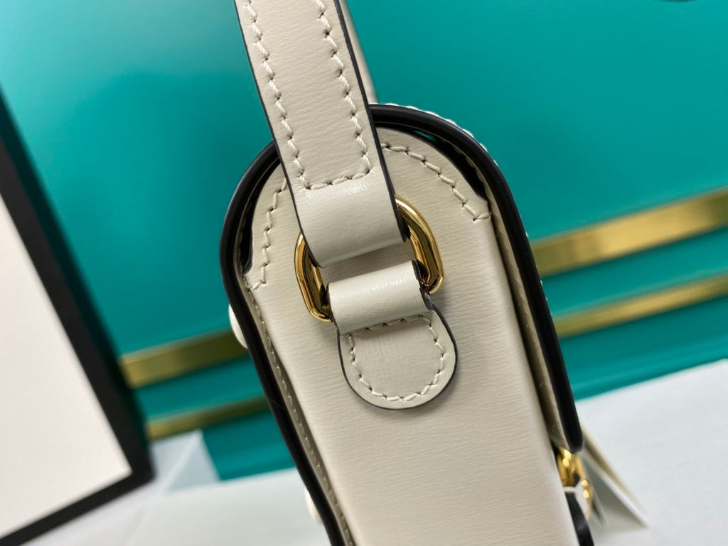 Gucci Horsebit 1955 Mini White Bag 17cm