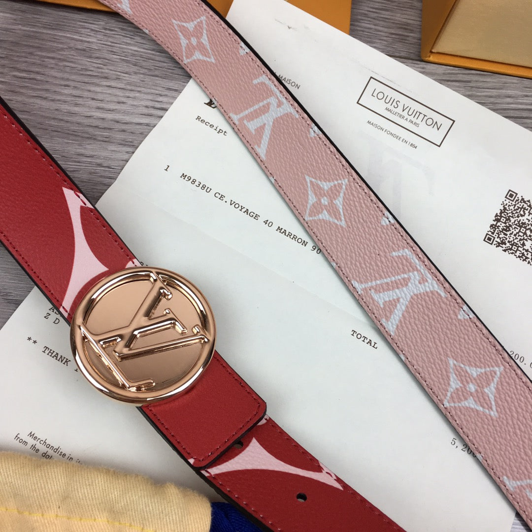 Louis Vuitton Iconic Reversible Belt Red