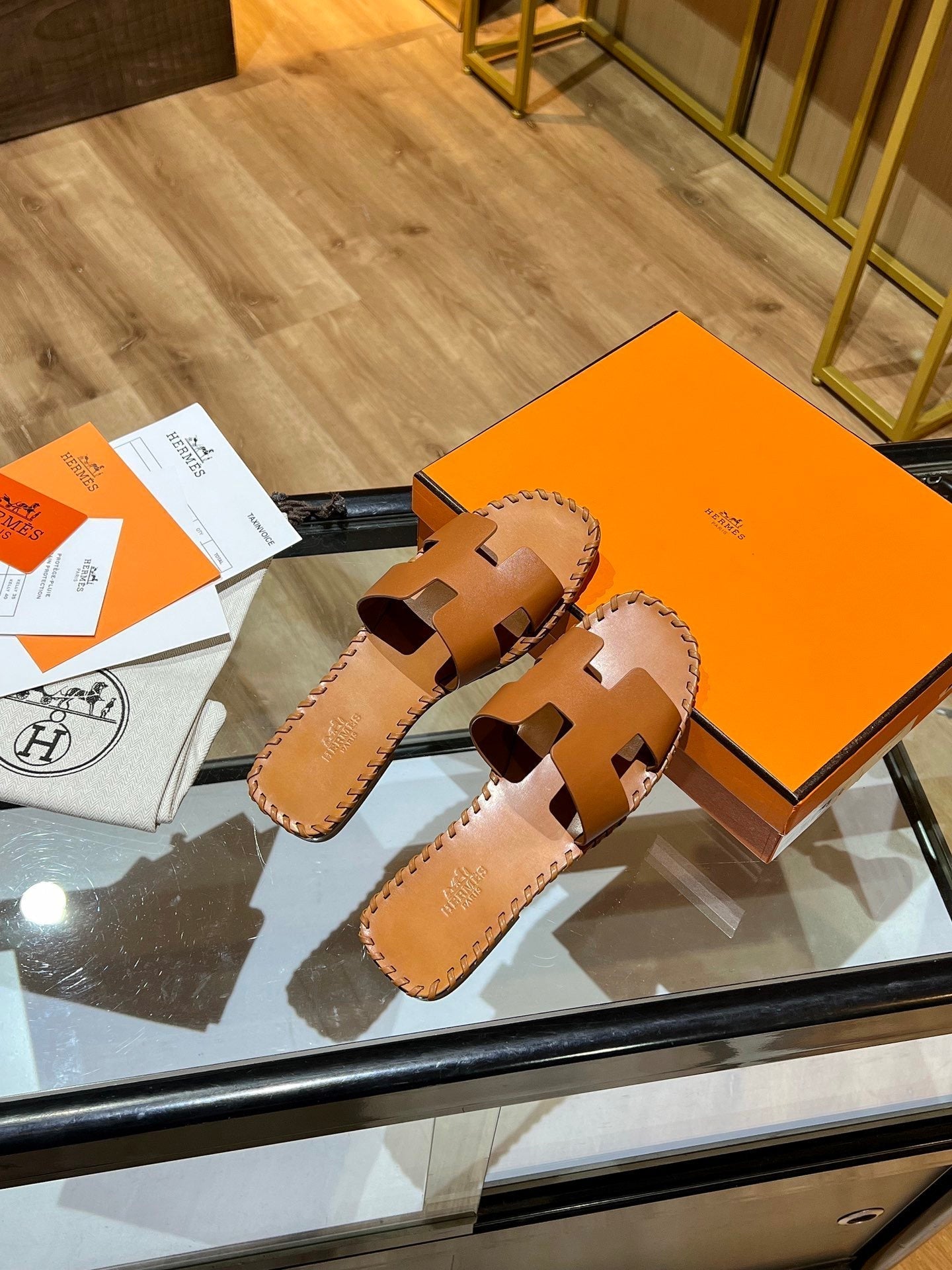Hermes Oran Sandal Brown