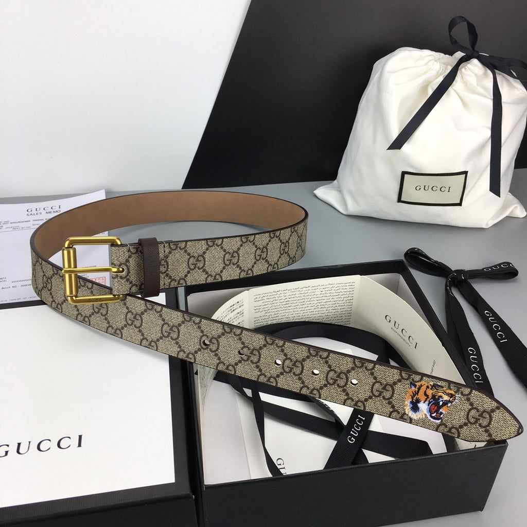 Gucci Belt With Square Buckle Brown