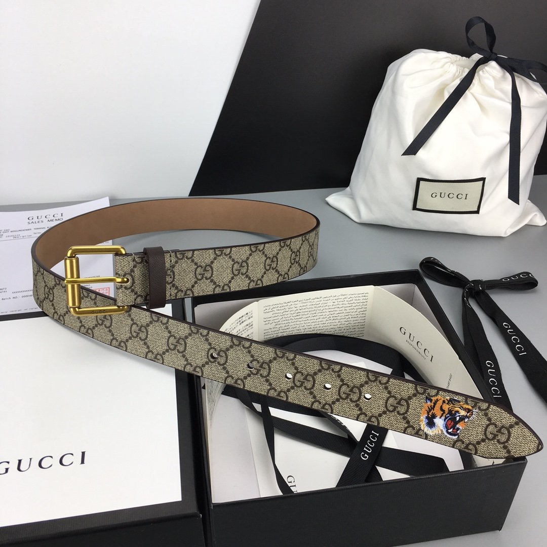 Gucci Belt With Square Buckle Brown