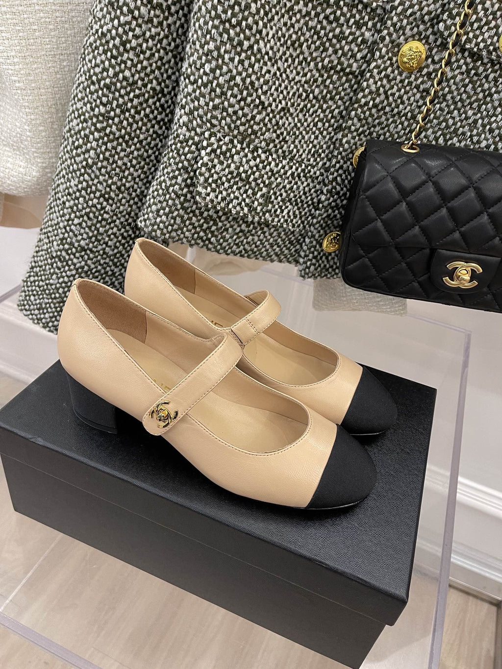 Chanel Sling Back 1.7 Inches Beige