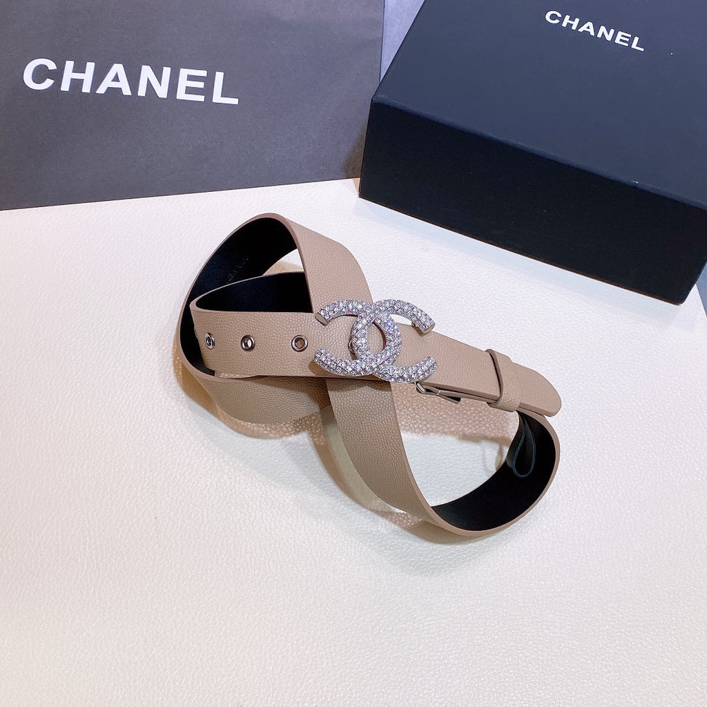 Chanel Belt With Beaded Buckle Beige