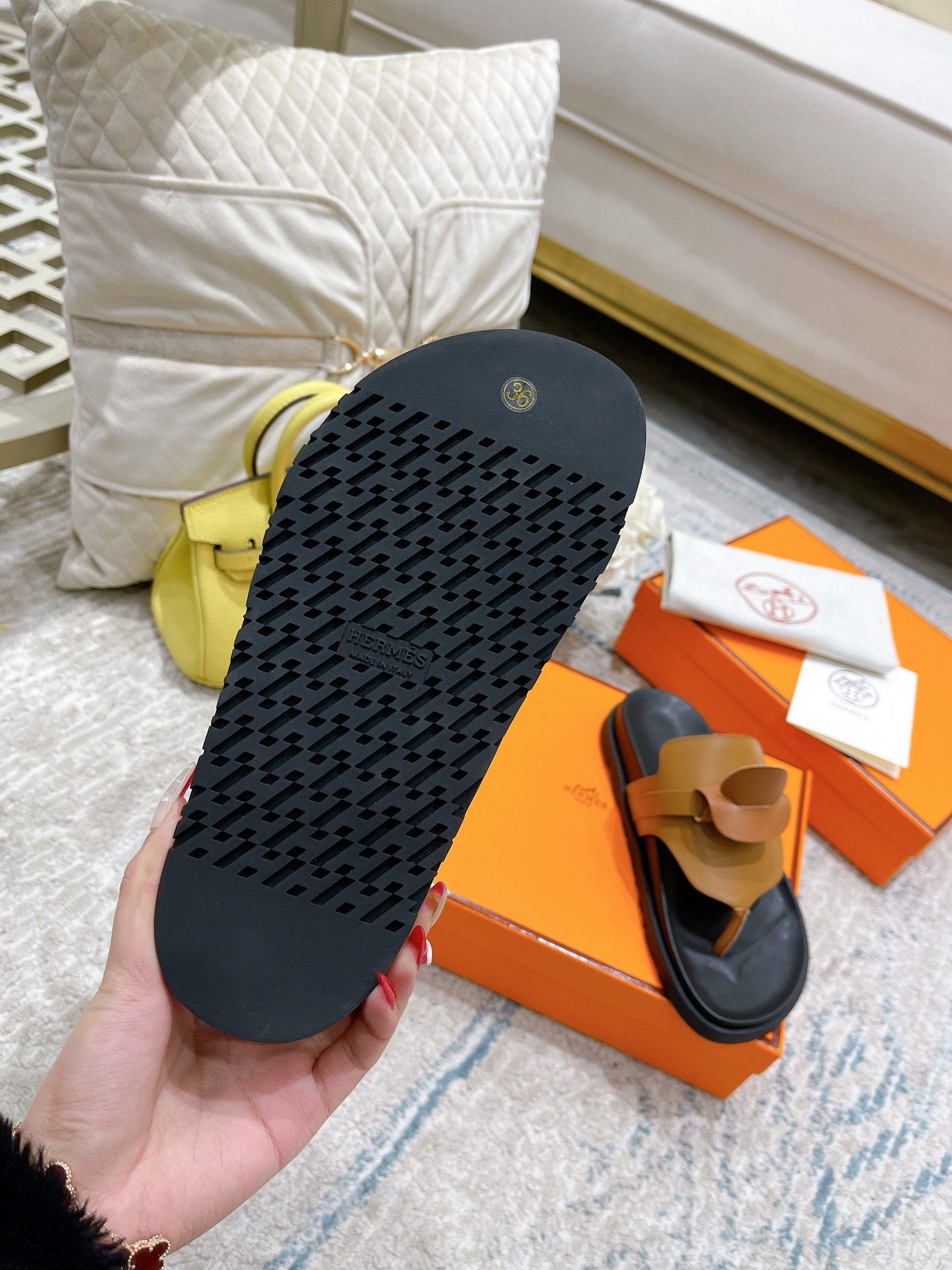Hermes Elixir Sandal Brown