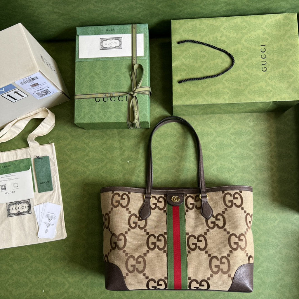 Gucci Ophidia Jumbo GG Medium Tote Bag 38cm Brown