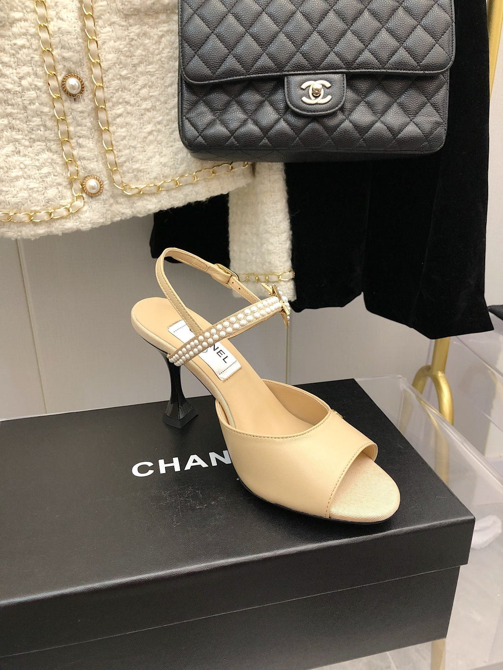 Chanel Open Shoes Beige