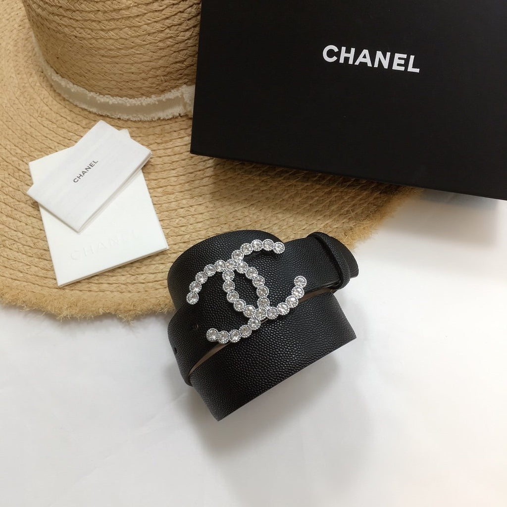 Chanel Belt With Beaded Buckle Black