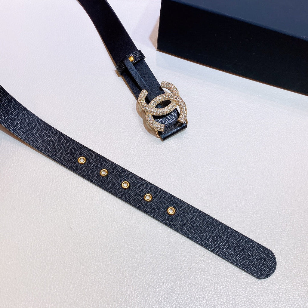 Chanel Belt With Beaded Buckle Black
