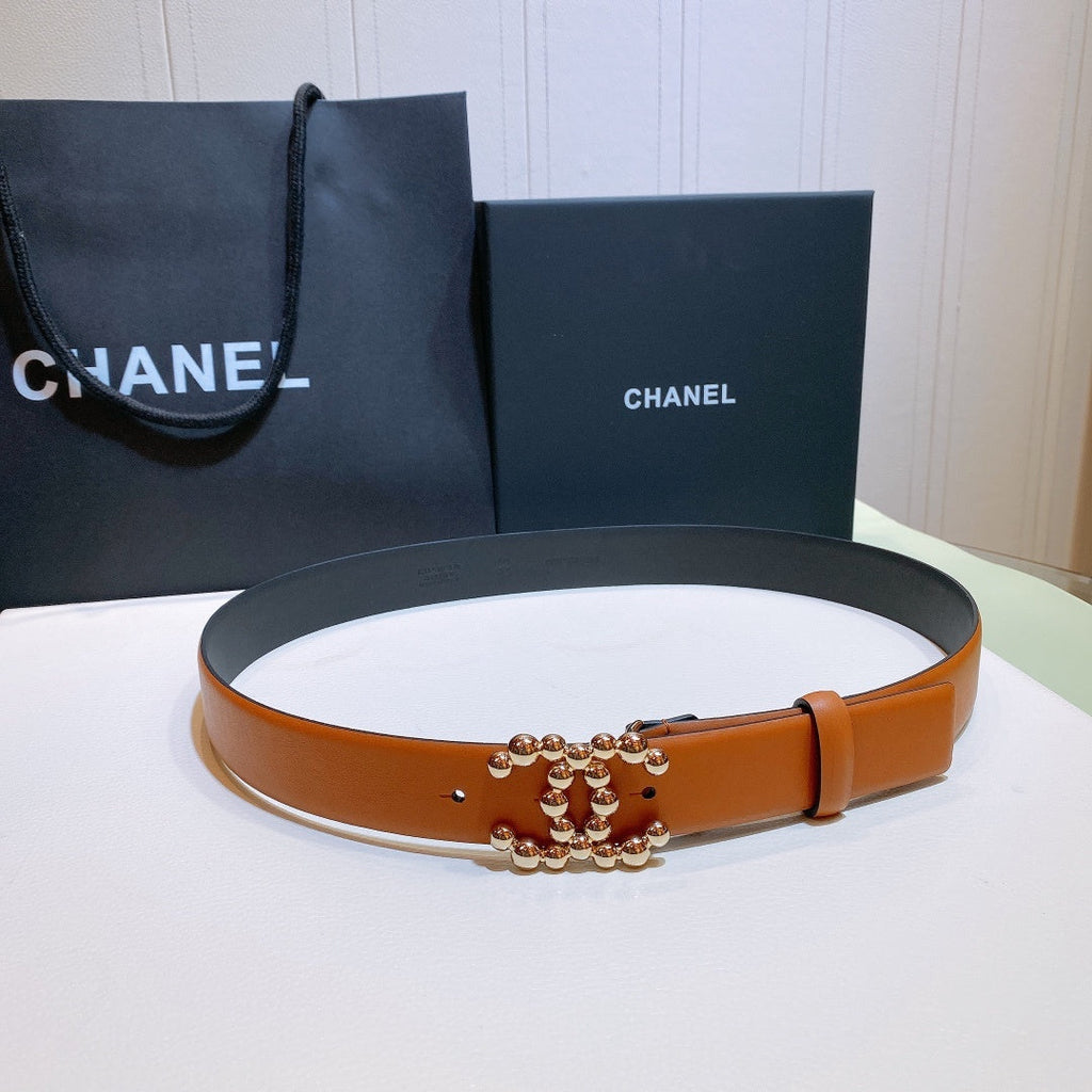 Chanel Belt With Beaded Buckle Red