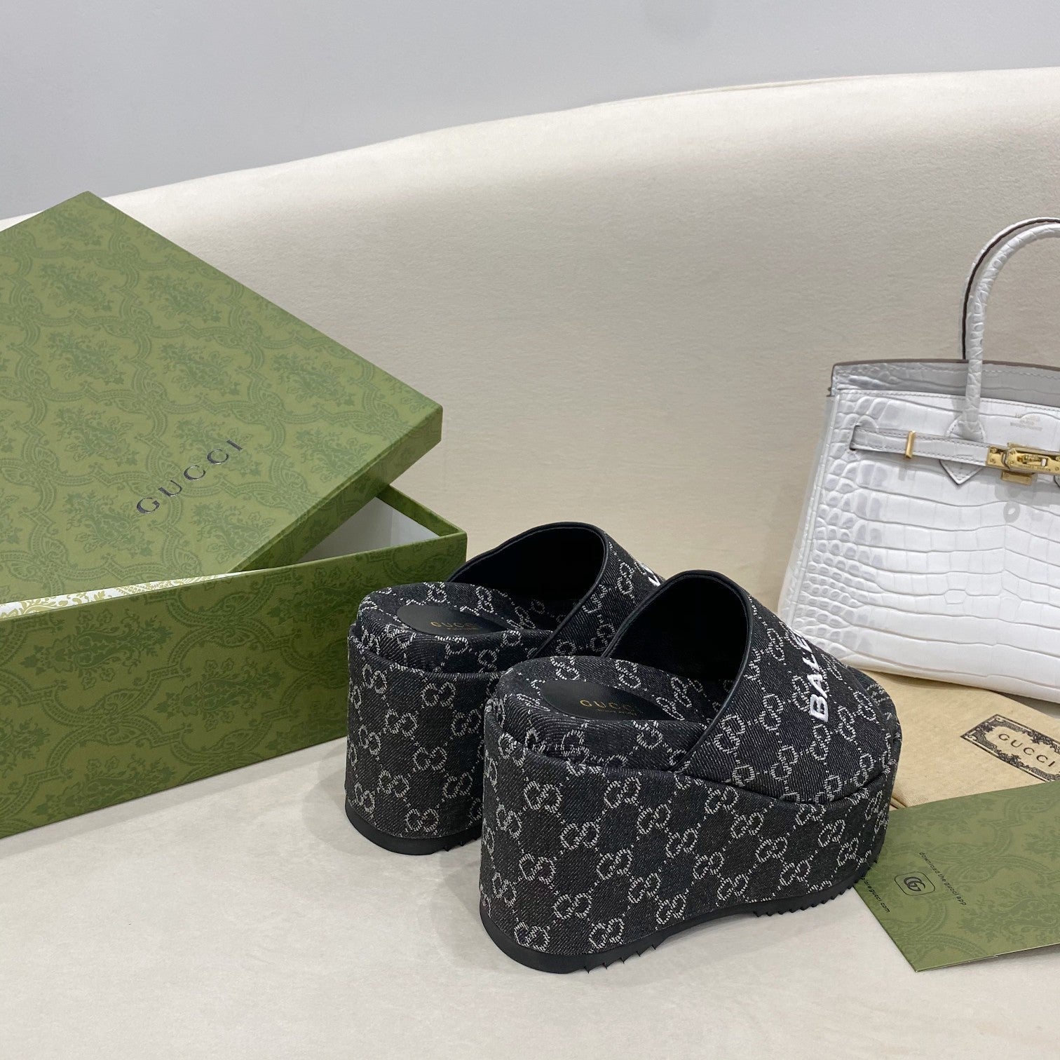 Gucci Balenciaga Platform Slide Sandal Black