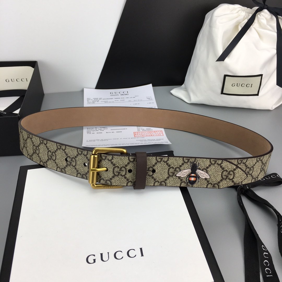 Gucci Belt With Square Buckle Brown