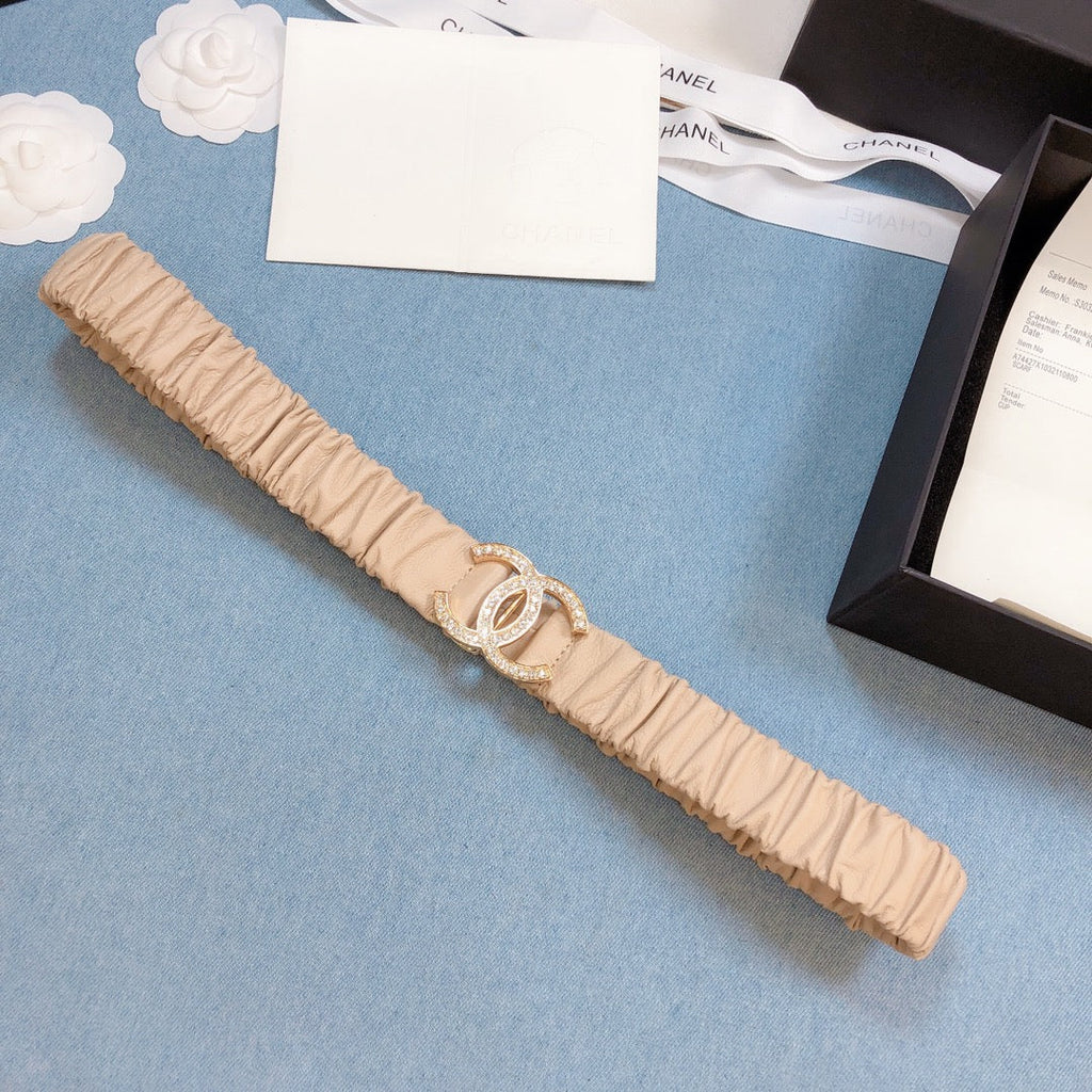 Chanel Belt With Double C Buckle Beige