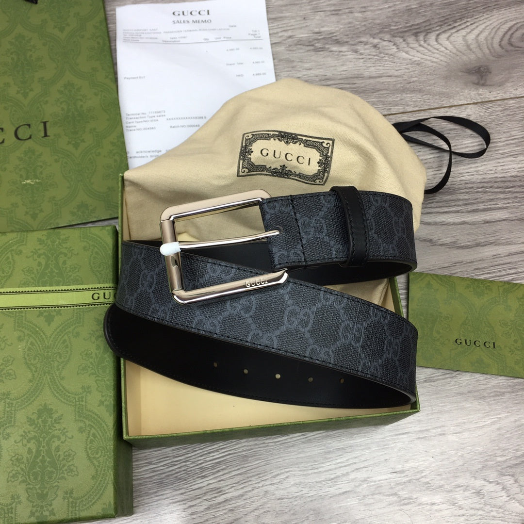 Gucci Belt With Square Buckle Black