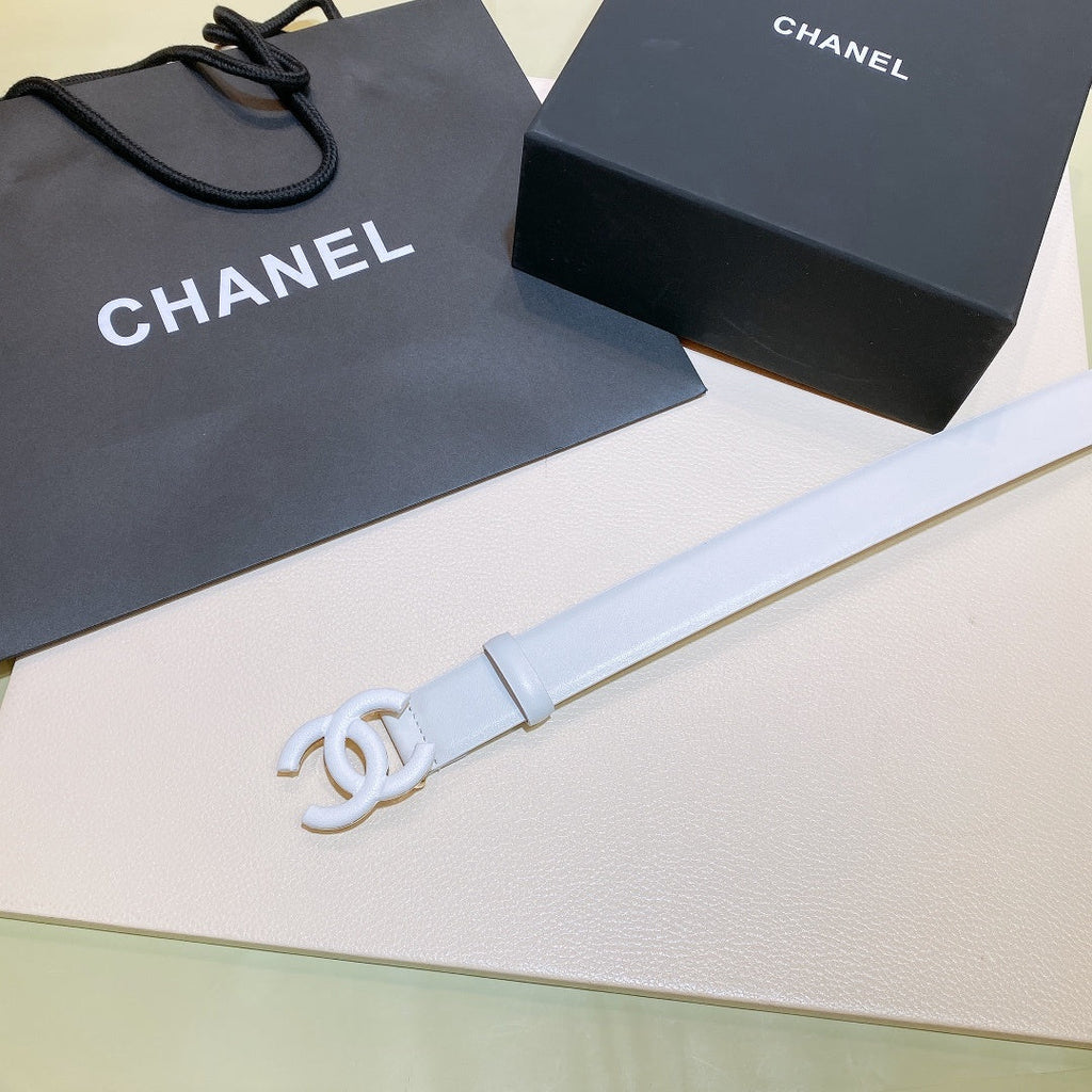 Chanel Belt With Double C Buckle White