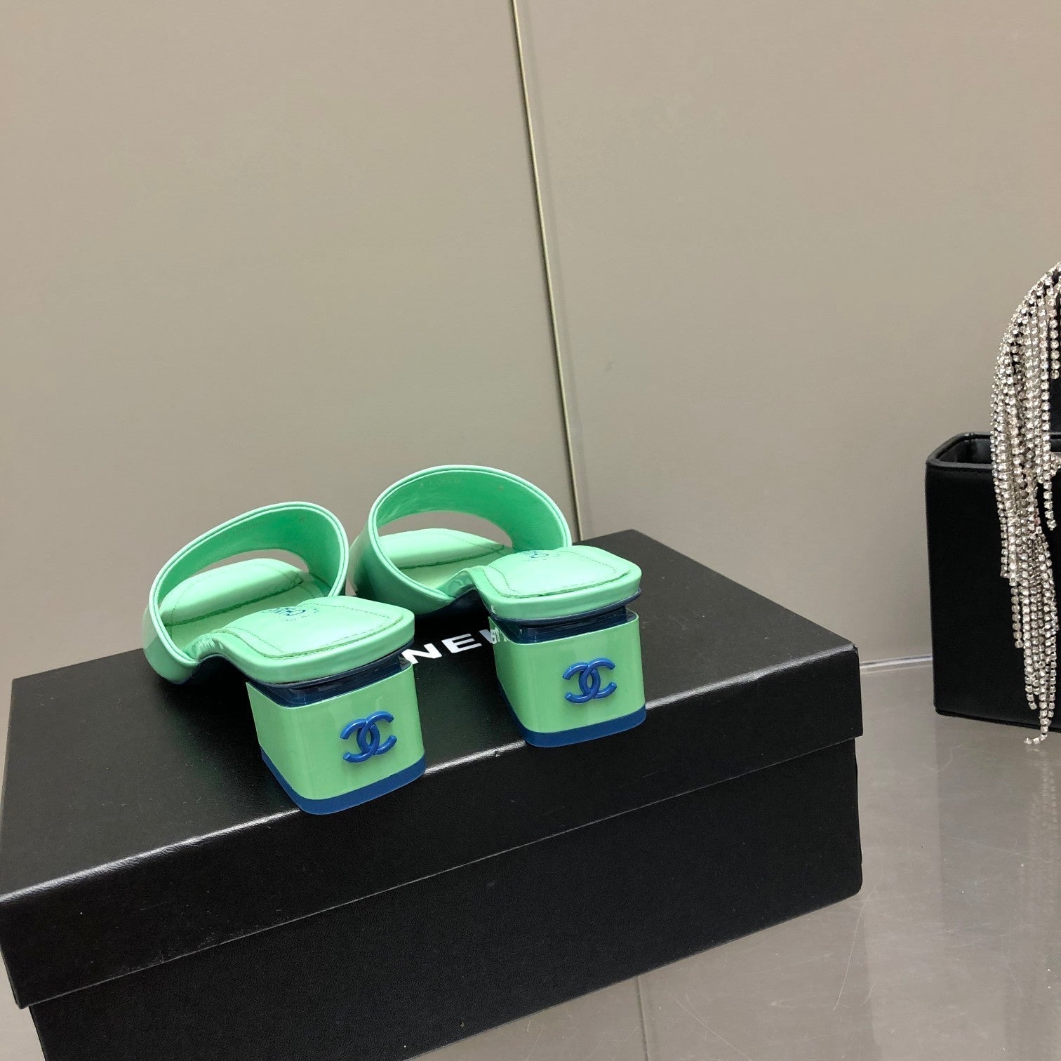 Chanel Mules Green