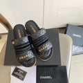 Chanel Velcro Rope Strappy Mules Calfskin Leather Spring/Summer Collection Black