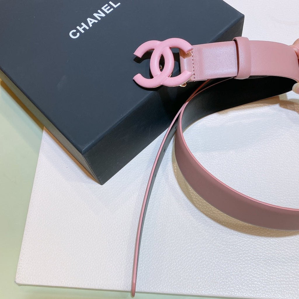 Chanel Belt With Double C Buckle Pink