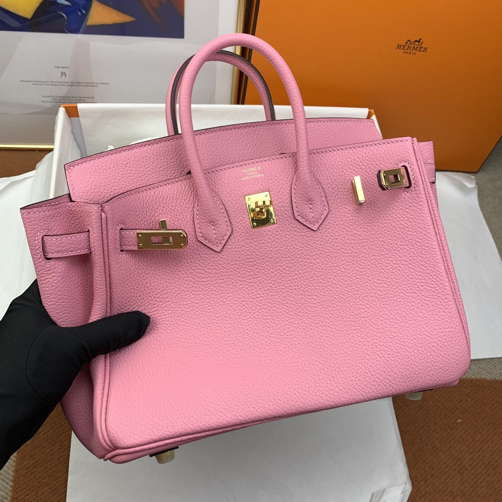 Hermes Birkin 25 Nata Swift Gold Hardware Pink