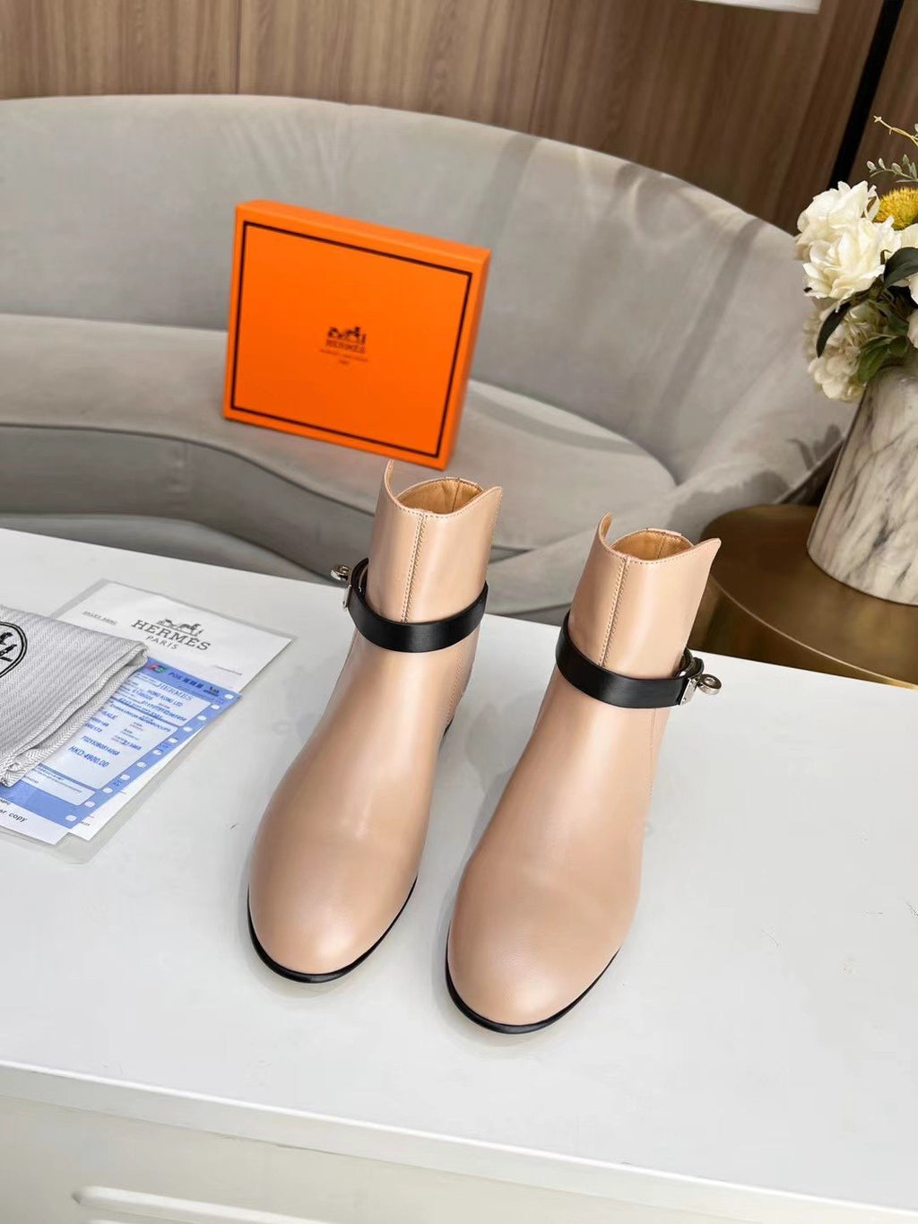 Hermes Neo Ankle Boot Beige
