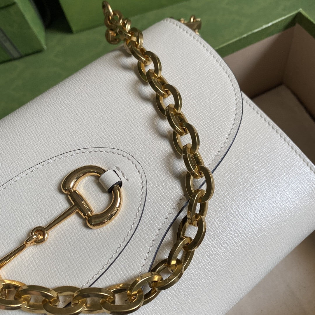 Gucci Horsebit 1955 Small Bag 26cm White