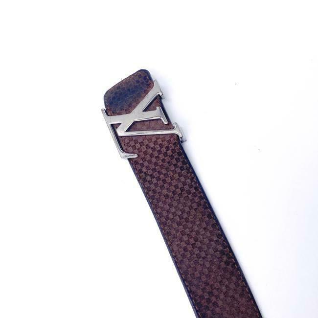 Louis Vuitton Brown Suede Damier Lv Initiales 40mm 95 38 Moka Belt