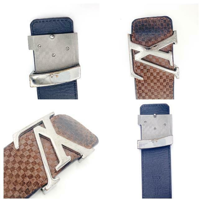 Louis Vuitton Brown Suede Damier Lv Initiales 40mm 95 38 Moka Belt