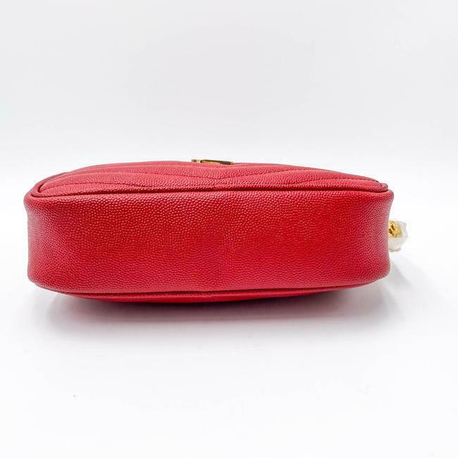 Saint Laurent Camera Lou Grain De Poudre Matelasse Monogram Mini Eros Red Leather Shoulder Bag