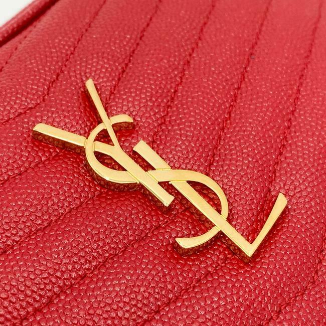 Saint Laurent Camera Lou Grain De Poudre Matelasse Monogram Mini Eros Red Leather Shoulder Bag