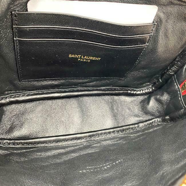 Saint Laurent Camera Lou Grain De Poudre Matelasse Monogram Mini Eros Red Leather Shoulder Bag
