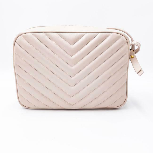 Saint Laurent Monogram Lou Camera Calfskin Matelasse Washed Light Pink Leather Shoulder Bag
