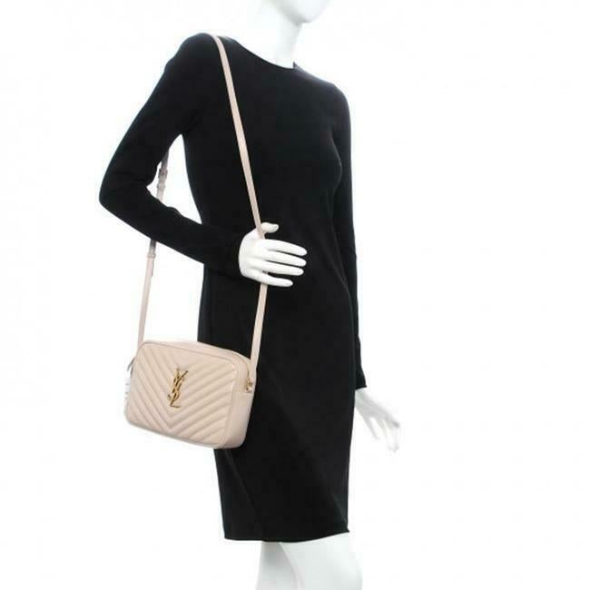 Saint Laurent Monogram Lou Camera Calfskin Matelasse Washed Light Pink Leather Shoulder Bag