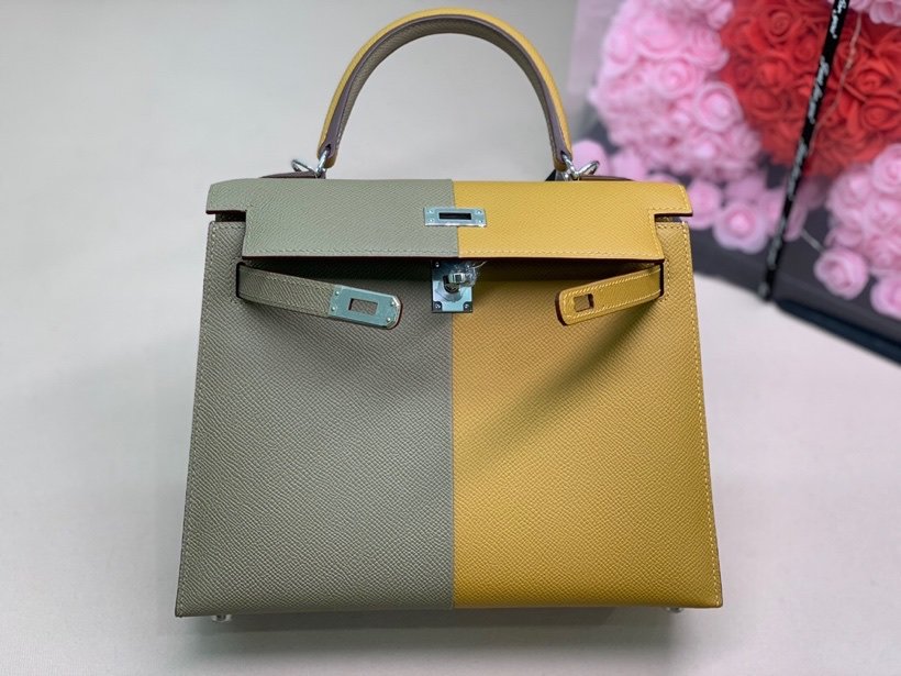 Hermes Epson Bi Color Custom 28cm Yellow/Grey