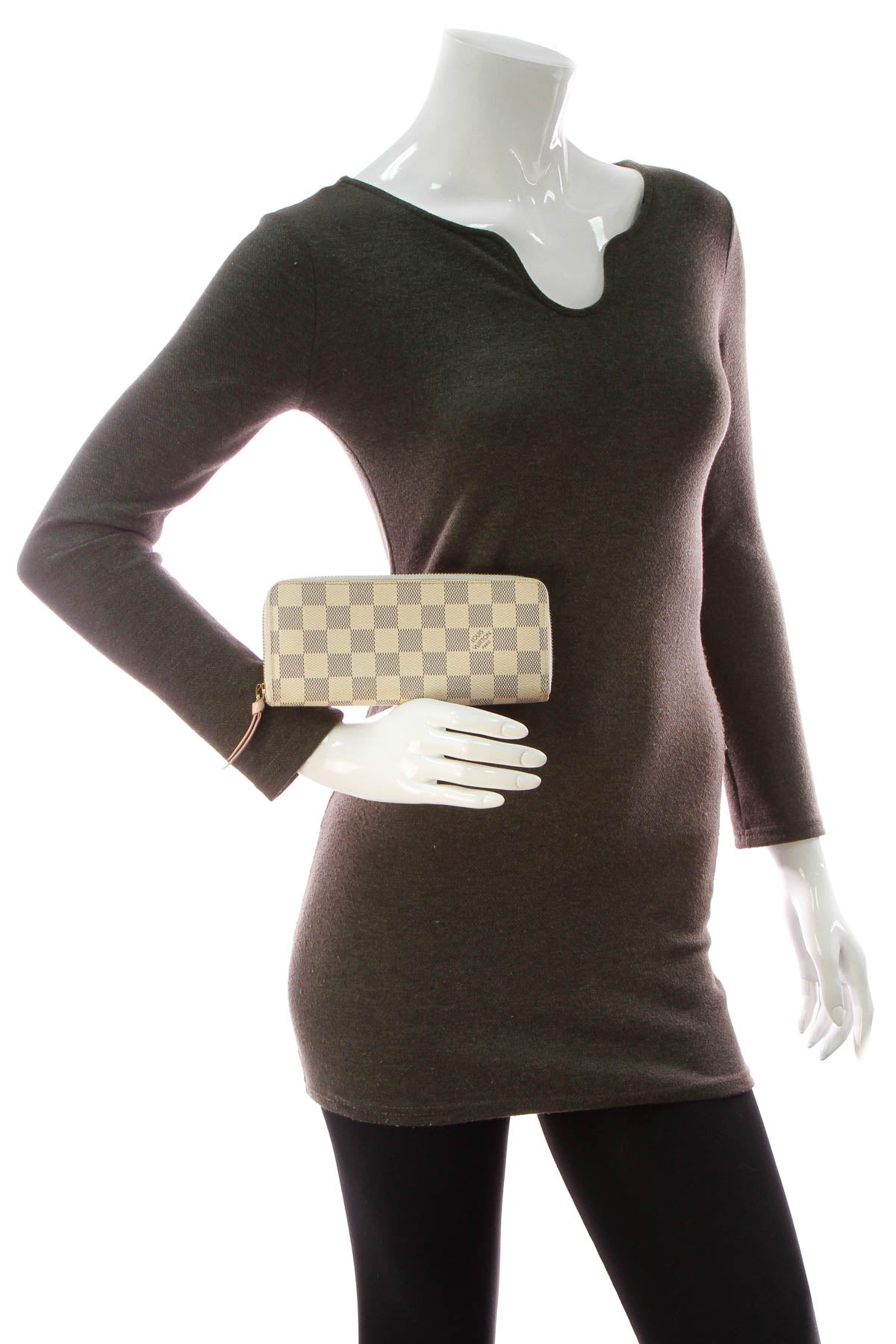 Clemence Wallet - Damier Azur/Rose Ballerine
