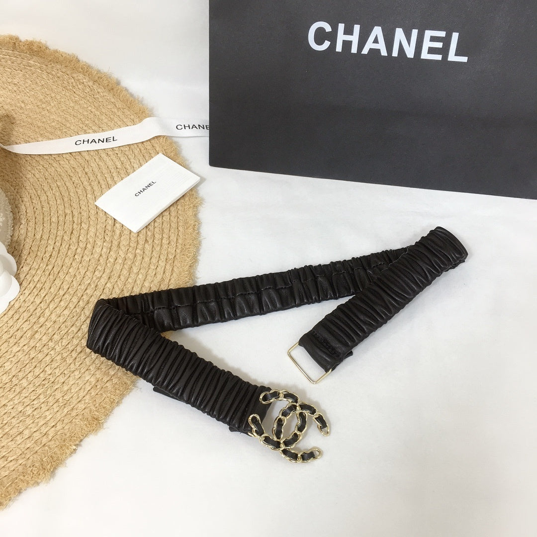 Chanel Belt With Double C Buckle Black