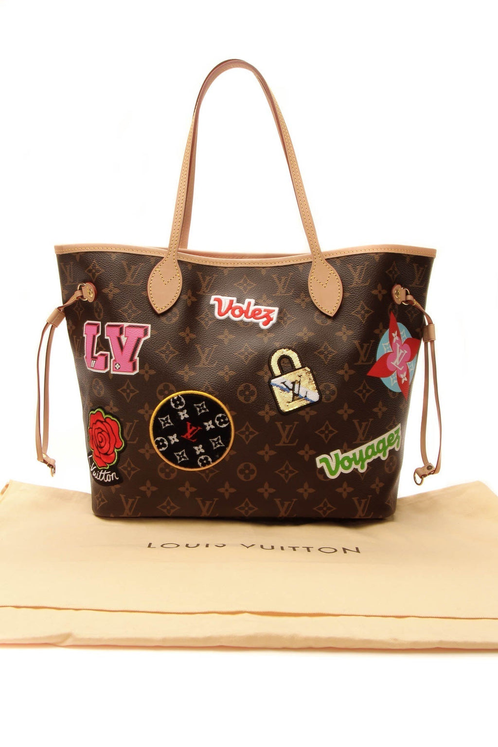 Patches Neverfull MM Tote Bag - Monogram